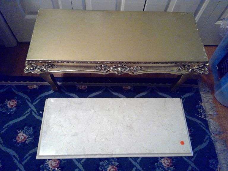 Marble Top Entry Way Bench