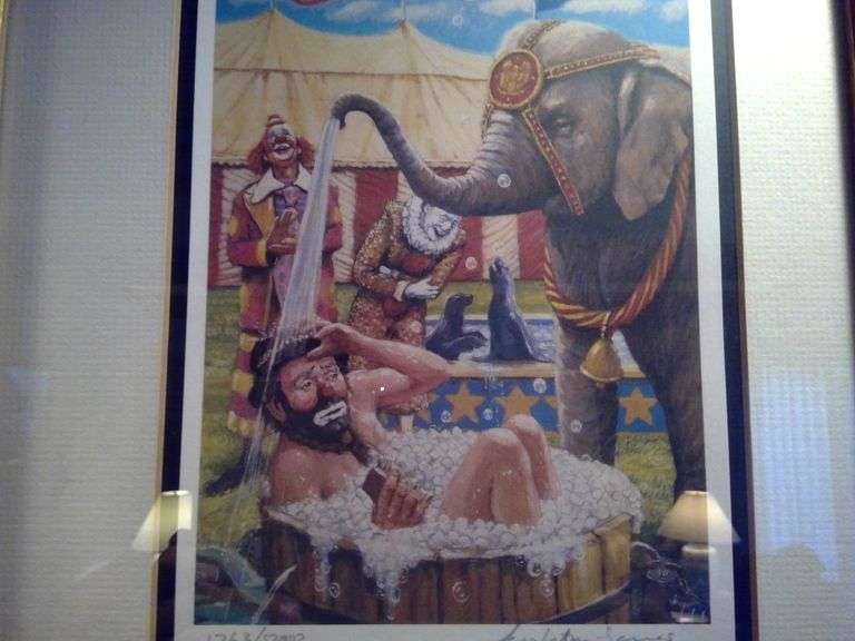 Limited Edition Signed Emmett Kelly Circus Collection Framed Art