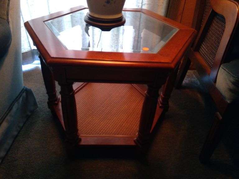 Glass Top End Table