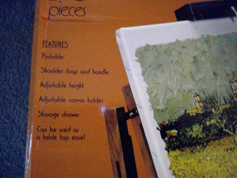 33 Piece Artists Studio, Canvas, Easel and Paints