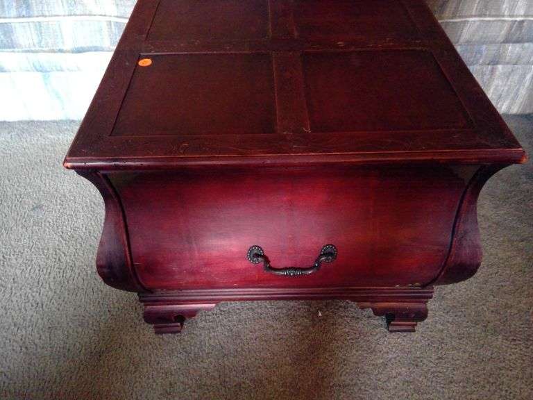 Wooden Asian Styled End Table with Drawers
