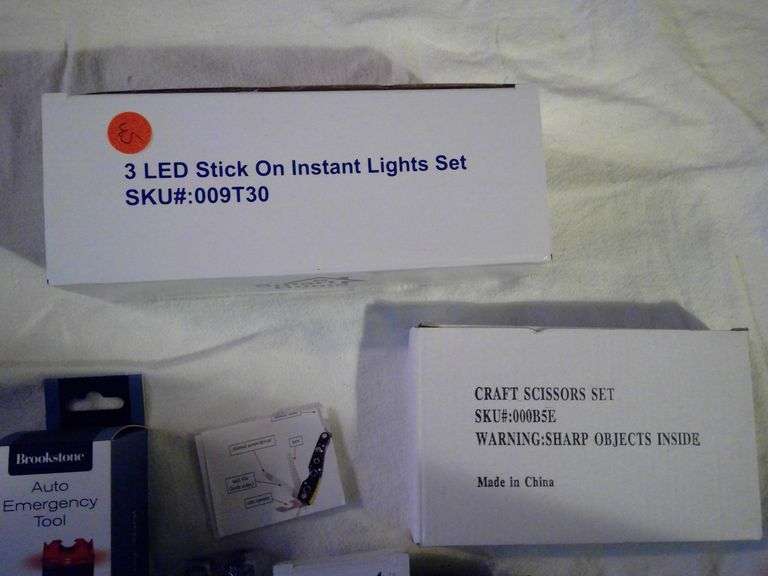 LED Stick On Lights, Auto Emergency Tool, Craft Scissors and more