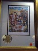 Limited Edition Signed Emmett Kelly Circus Collection Framed Art