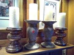 4 Decorative LED Candles and Bases