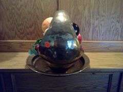 Brass Fruit Bowl, Platter with Fruit