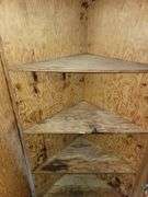 Solid wood corner cabinet.