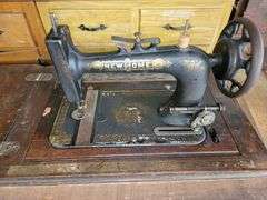 Antique New Home Sewing Machine and Cabinet