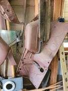 Ford Super Deluxe parts on this wall, steering wheel, windows, parts for restoration