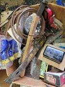 Bucket full of Planers, Drill Bits, Hammers, Crowbar and more
