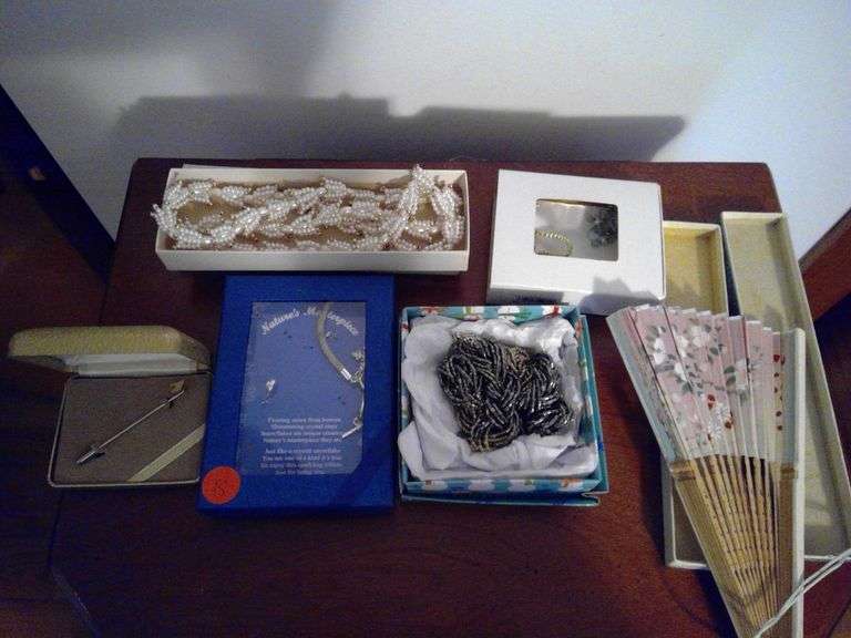 BRACELET, TIE PIN, BEAUTIFUL HAND FAN AND MORE