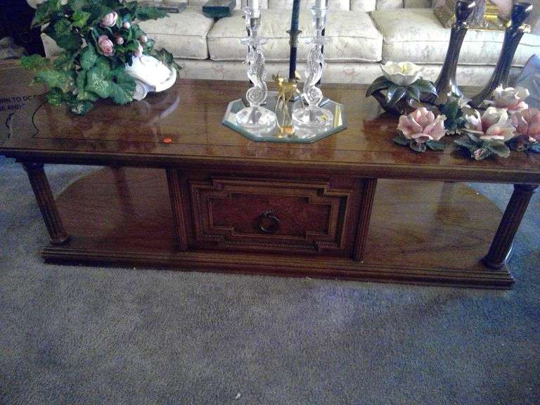 VINTAGE WOODEN COFFEE TABLE WITH STORAGE