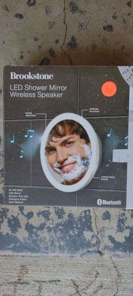Brookstone LED Shower Mirror with Wireless Speaker