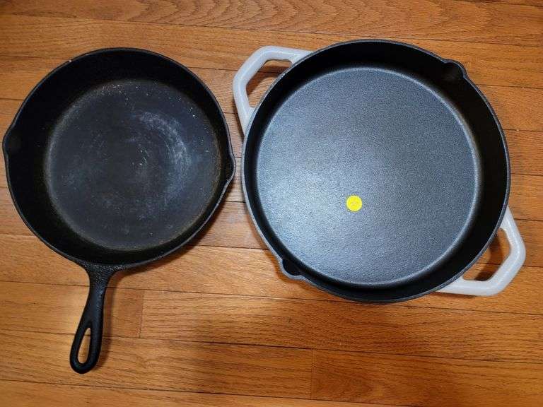 2 CAST IRON PANS