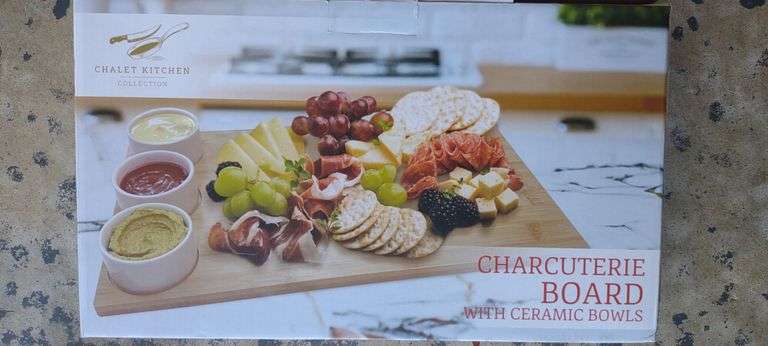 Charcuterie Board with Ceramic Bowls