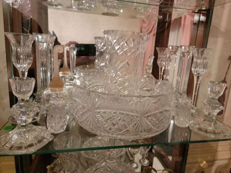 WATERFORD CRYSTAL CANDLE HOLDERS, BOWL, VASE AND MORE