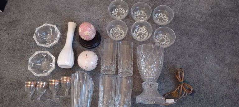 Crystal Vases, Glasses, Candle Holder, and more