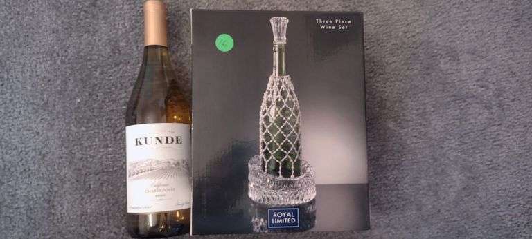 Royal Limited 3 Pc. Wine Set, Bottle of KUNDE California Chardonay