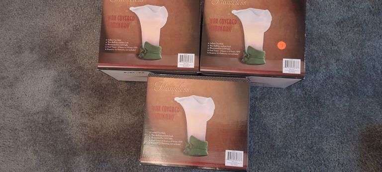3 Flameless Wax Covered Luminary