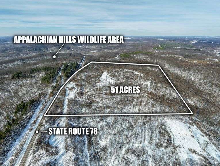 51 acre Land Auction In Morgan County Ohio - Borders Public Land! SOLD $246,980