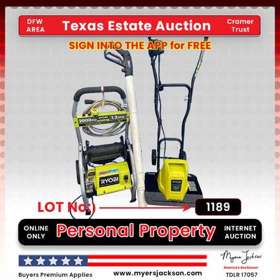 Group: Ryobi Premium Electric Pressure Washer & Ryobi 11-16" AC Cultivator
