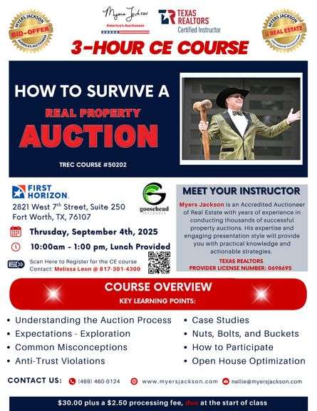 First Horizon-How to Survive a Real Property Auction CE Course