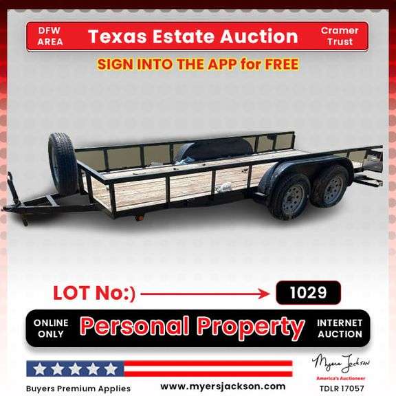 Double Axle Trailer *Jack Works BUT is DAMAGED*