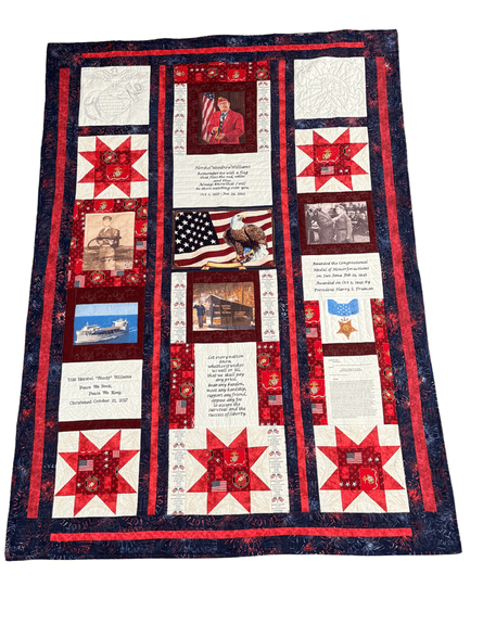 Custom Handmade Woody Williams / USMC Quilt