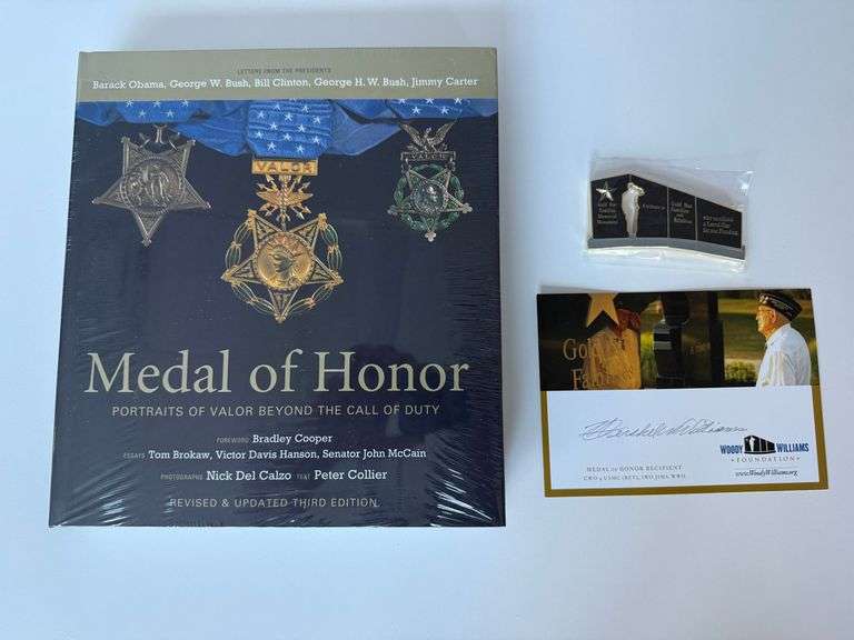 Medal of Honor Book – 3rd Edition with Woody Williams Signature and Commemorative Coin