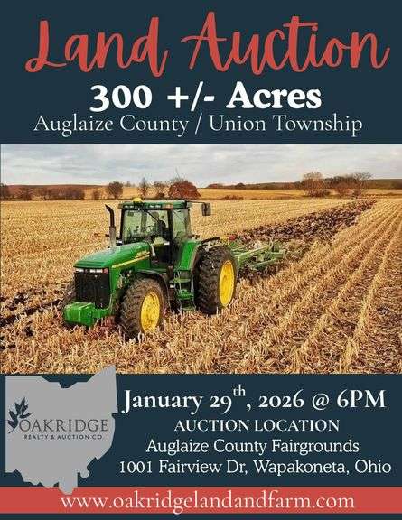 300+/- Acres Land Auction in Auglaize County