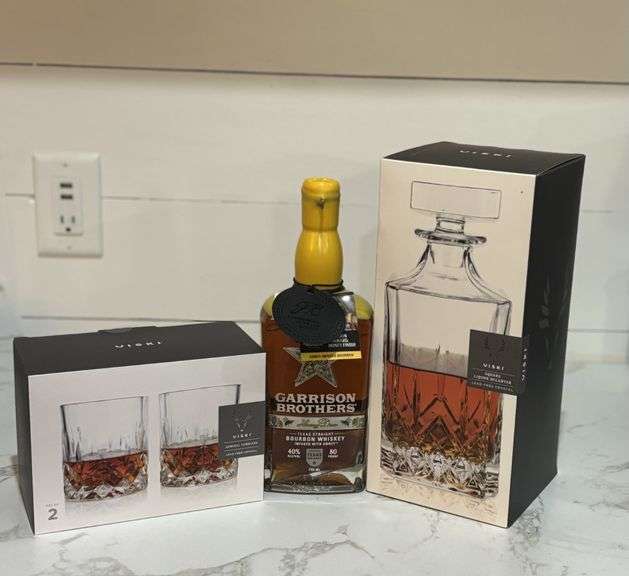 Crystal Decanter and Glasses and Limited edition Bourbon