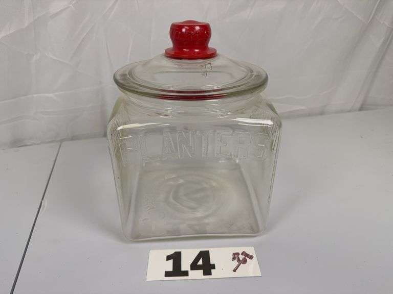 Vintage Planters Peanuts Glass Store Display Jar