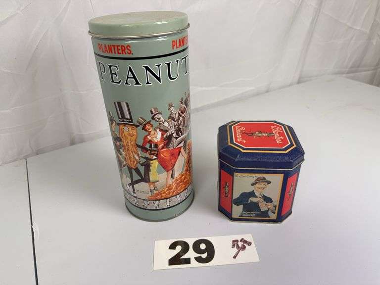 Vintage Planters Peanuts and Pennant Tin Cans