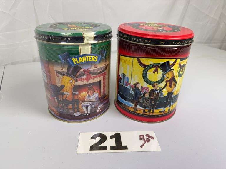 Vintage Planters Peanuts Tin Cans
