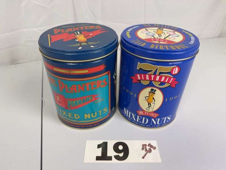 Vintage Planters Mixed Nuts Tin Cans