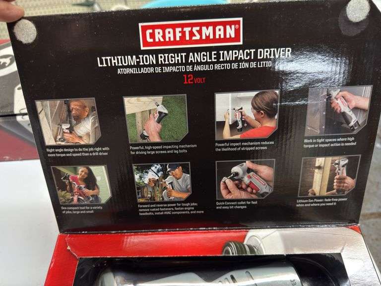 Craftsman lithium ion right angle, impact driver, new inbox.