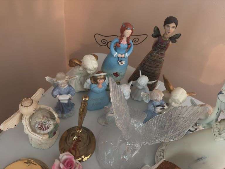Angel home decor, decorative bowl with lid, Bell ￼