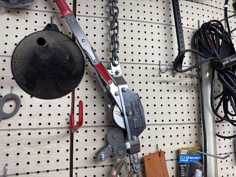Come A Long, electric drills, pipe, cutter, grommet, tools, and more