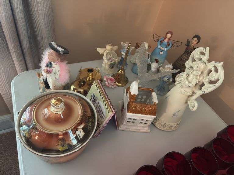 Angel home decor, decorative bowl with lid, Bell ￼