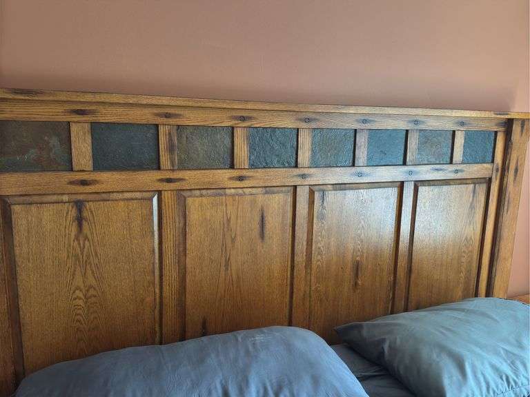 King size bed, including mattress, box, springs, headboard, and footboard ￼