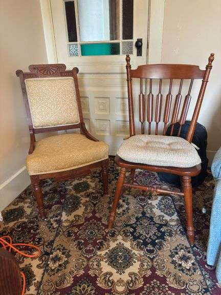 4 wooden accent chairs