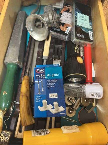 Knife sharpeners, flashlights, meat grinder