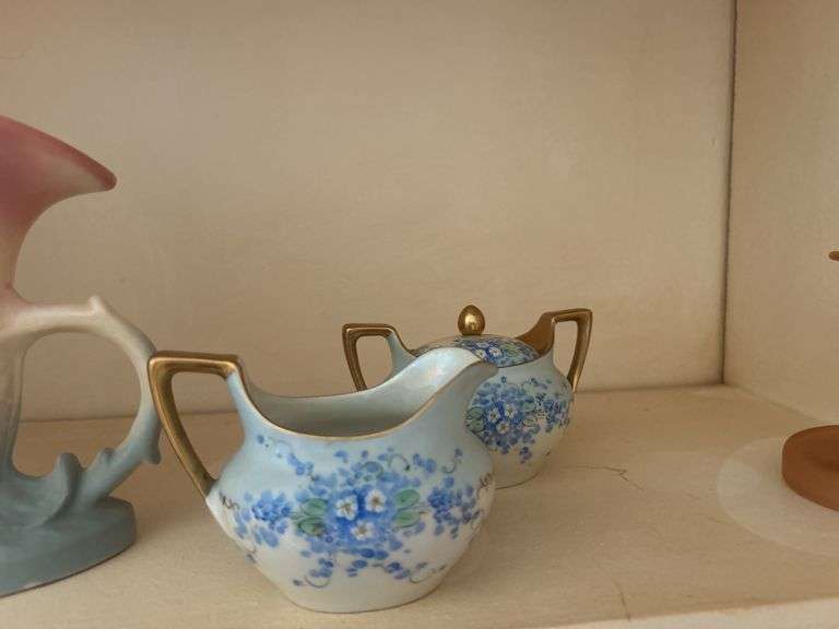 Vintage 1950s hull vase and German tea ware