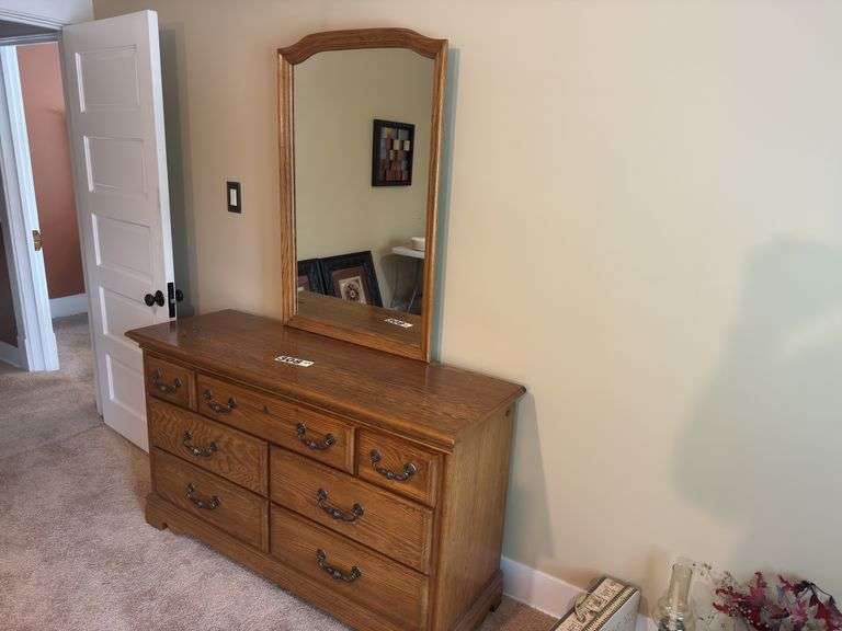 Bedroom dresser with mirror