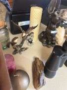 Decorative chickens, donkey, shells and more