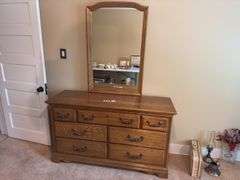 Bedroom dresser with mirror
