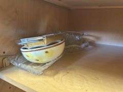 Vintage serving tray with glass dividers