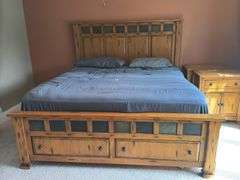 King size bed, including mattress, box, springs, headboard, and footboard ￼