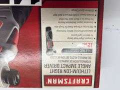 Craftsman lithium ion right angle, impact driver, new inbox.