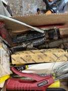 Pipe wrenches, pro bars, drill bits, large Allen wrenches box, cutters