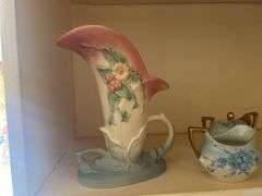 Vintage 1950s hull vase and German tea ware
